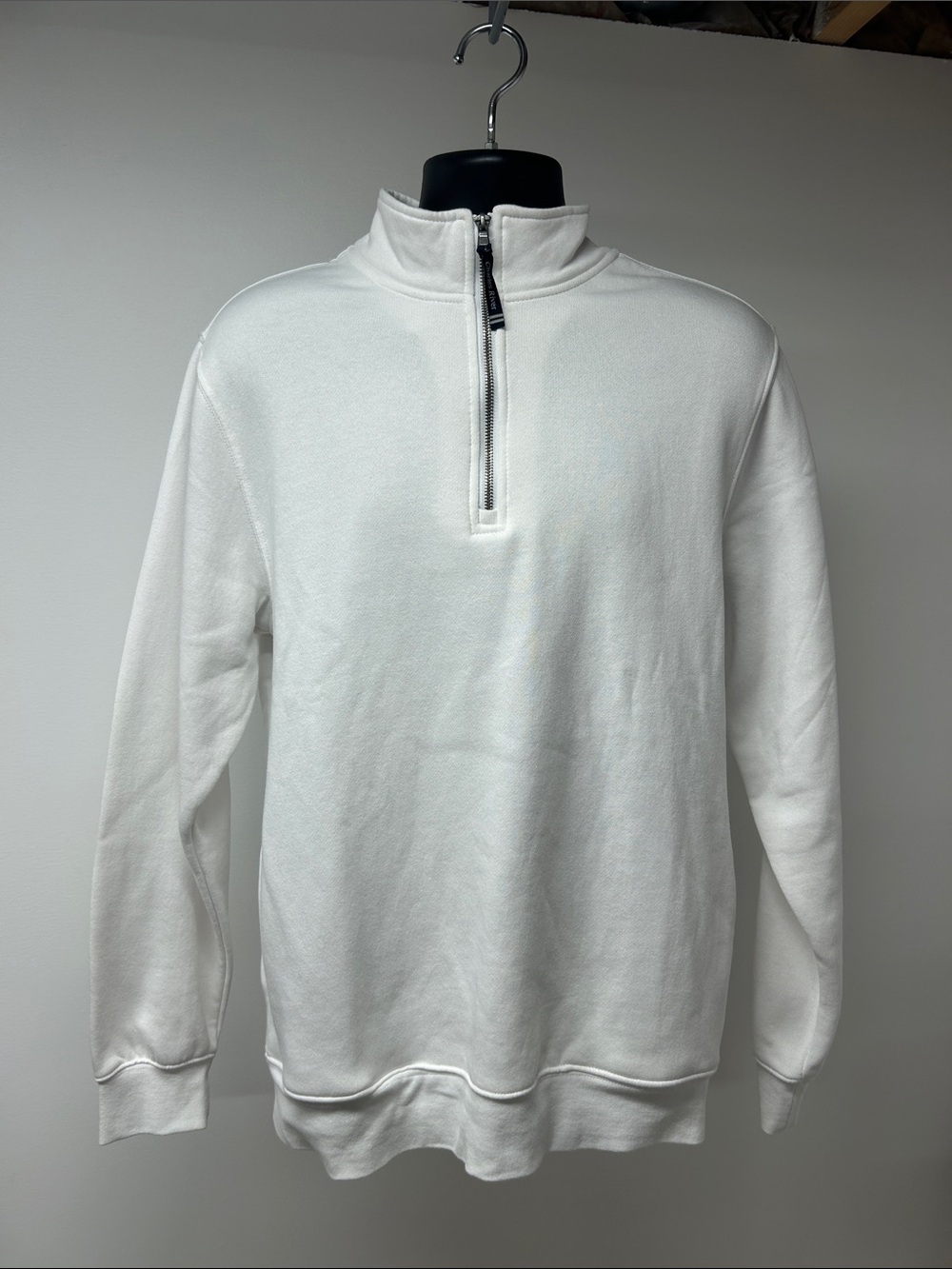 Charles River Apparel Men's White Quarter-Zip Sweater